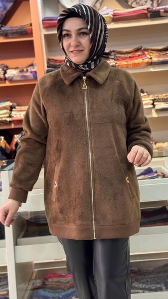 Tüy Dokulu Ceket Kap Kahve/92031