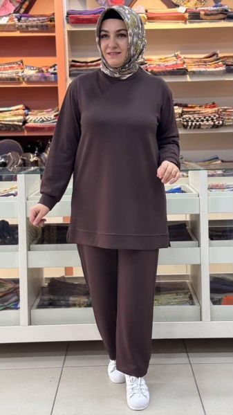 Üçlü Yelekli Takım Kahve/6203