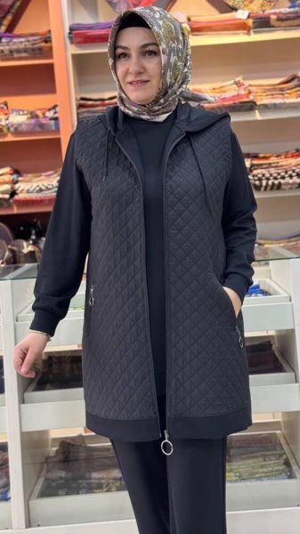 Üçlü Yelekli Takım Siyah/6203