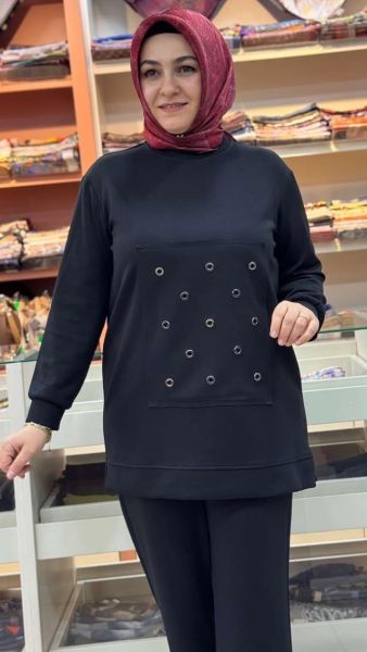 Üçlü Yelekli Takım Siyah/6203