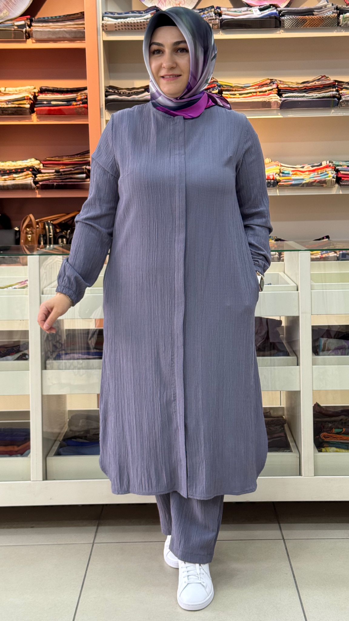 Butik Zade - Umre Takım Battal Beden Duman Gri/3385