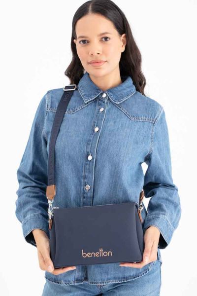 United Colors Of Benetton Çapraz Çanta Lacivert-Camel/BNT_1671