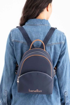 United Colors Of Benetton Sırt Çantası Lacivert-Camel/1676 - Thumbnail