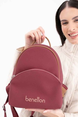 United Colors Of Benetton Sırt Çantası Bordo - Camel/BNT_1676 - Thumbnail