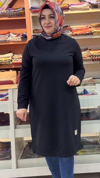 Uzun Basic Tunik Siyah/7194
