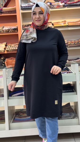 Uzun Basic Tunik Siyah/7194