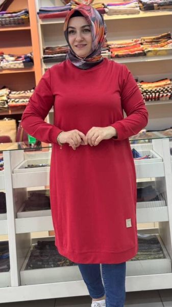 Uzun Basic Tunik Kırmızı/7194