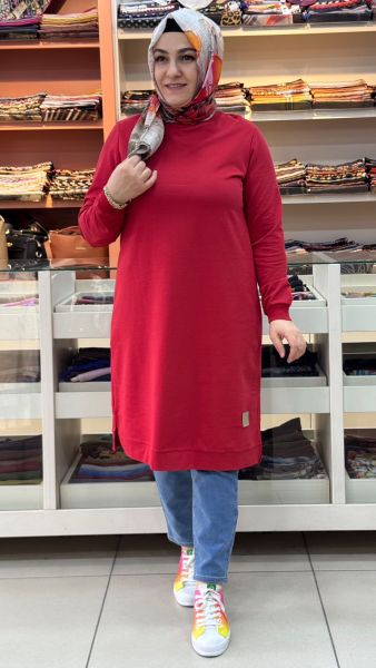 Uzun Basic Tunik Kırmızı/7194
