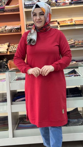 Uzun Basic Tunik Kırmızı/7194