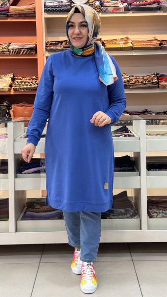 Uzun Basic Tunik Mavi/7194