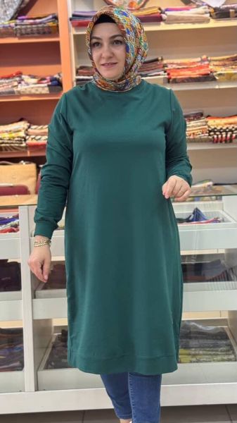 Uzun Basic Tunik Zümrüt/7194