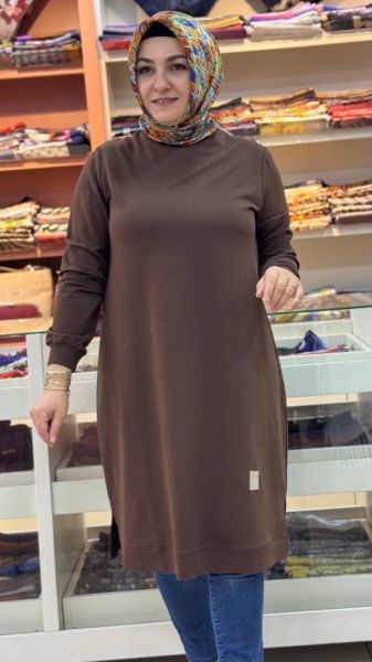 Uzun Basic Tunik Kahve/7194