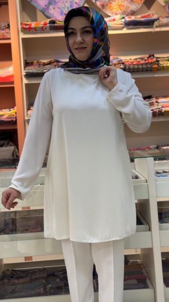 Uzun Kollu İçlik Tunik Ekru / 4036