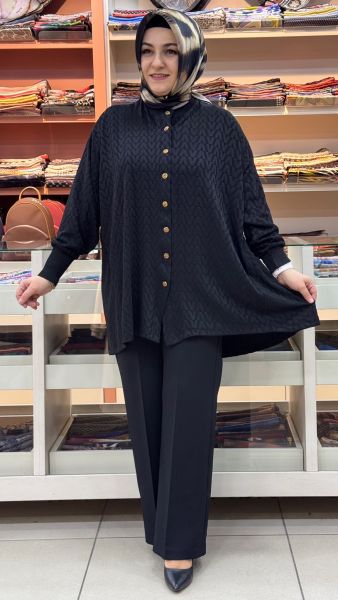 V Desenli Hırka Siyah/257728