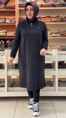 Kado - Yakası Fermuarlı Tunik Siyah/257322