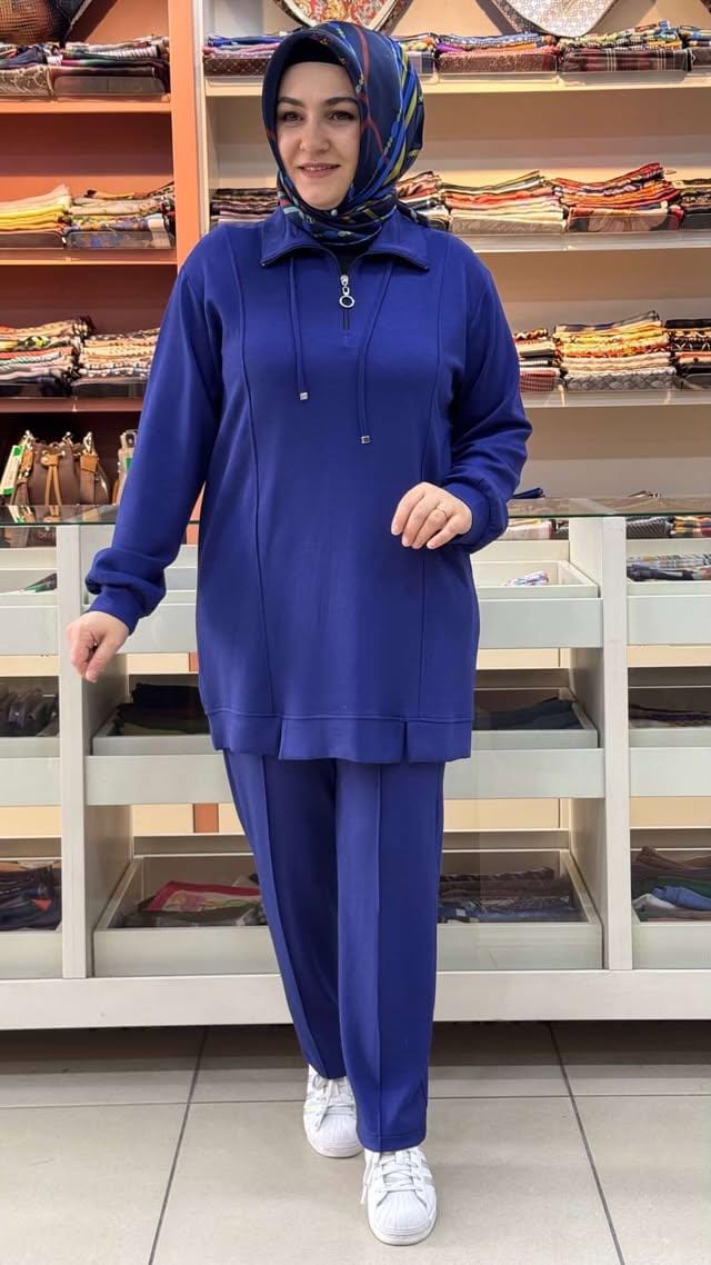 inza moda - Yakası İp Detaylı Takım İndigo/21771