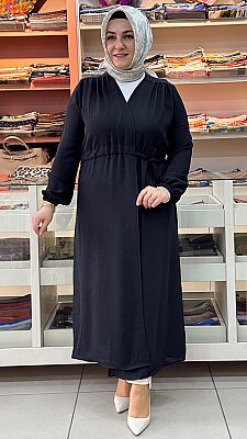 GÜNER - Yandan Bağlamalı Hırka Siyah/5688