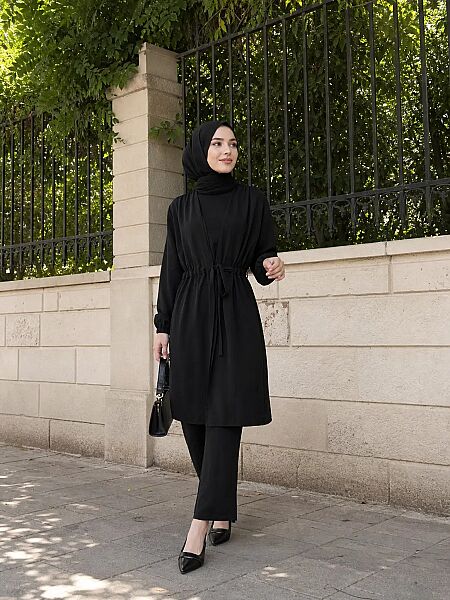 Yandan Bağlamalı Hırka Siyah/5688
