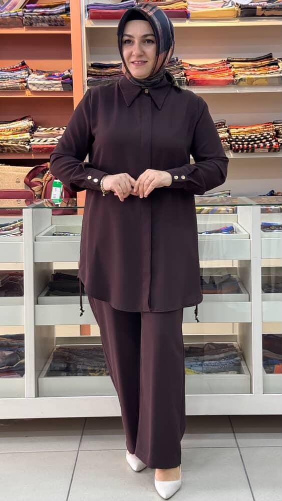 Esswap - Yanları İp Detaylı Takım Acı Kahve/27133