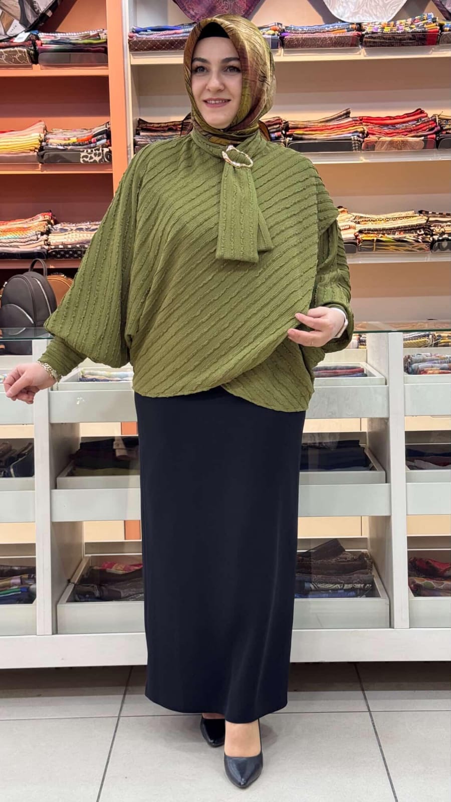 Bwest - Yarasa Kol Bluz Yağ Yeşili/71370