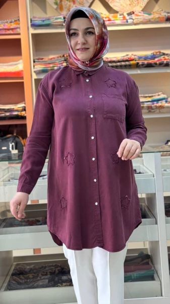 Yıldız Detaylı Tunik Bordo/10664
