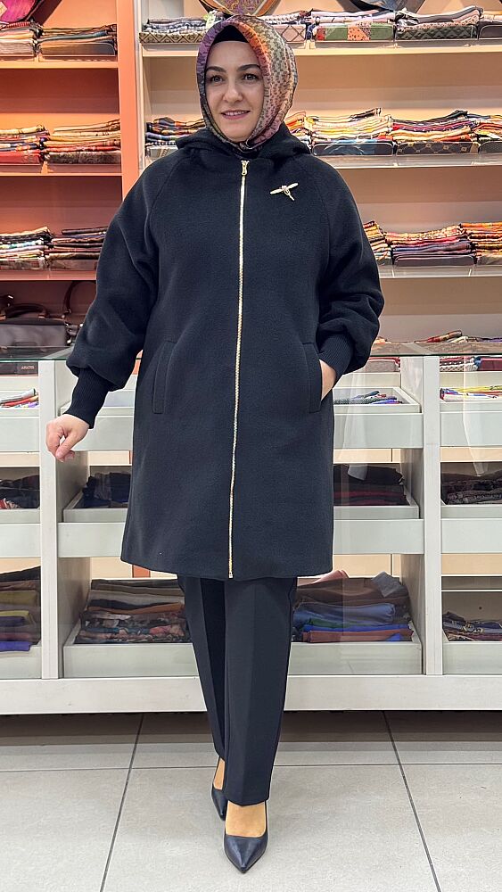 Yusufçuk Broş Detaylı Kap Siyah/1027 - 1