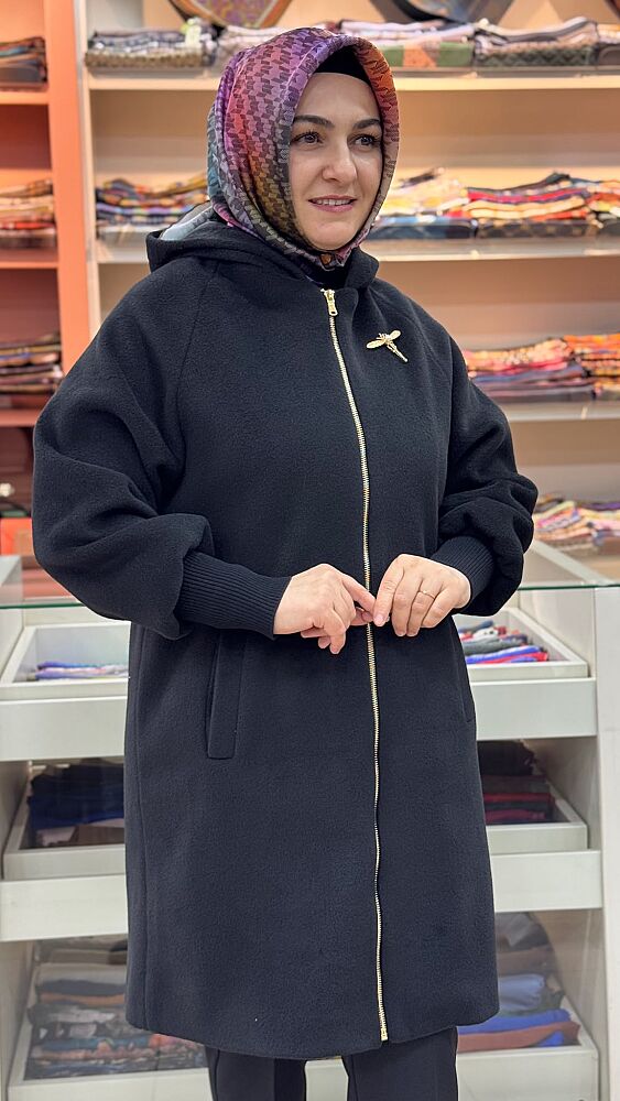 Yusufçuk Broş Detaylı Kap Siyah/1027 - 3