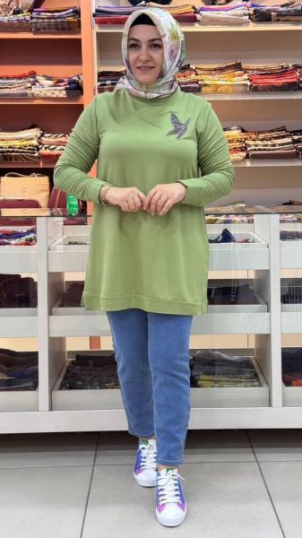 Yusufçuk Taşlı Tunik Yeşil/9707