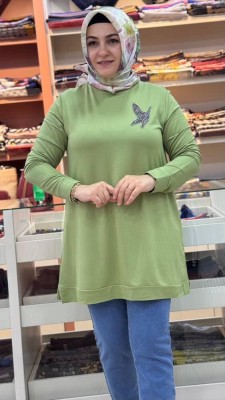 Yusufçuk Taşlı Tunik Yeşil/9707 - Thumbnail