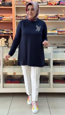 Kado - Yusufçuk Taşlı Tunik Antrasit/9707