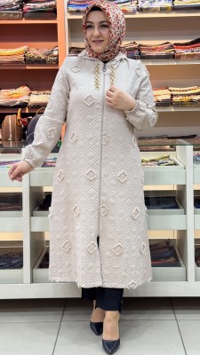 Zincir Ve Kapşon Detaylı Kendinden Desenli Kap Taş/72301 - Thumbnail